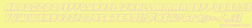Halfshellheroengraveital-fontti – vaaleanpunaiset fontit keltaisella taustalla