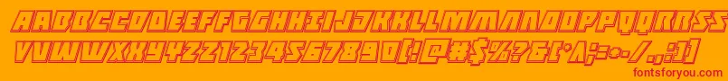 Halfshellheroengraveital Font – Red Fonts on Orange Background
