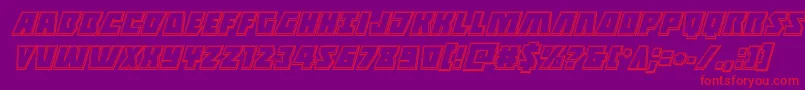 Halfshellheroengraveital Font – Red Fonts on Purple Background