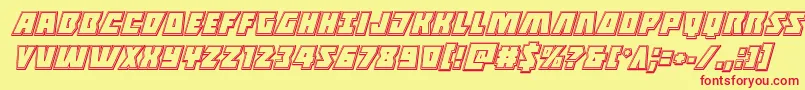 Halfshellheroengraveital Font – Red Fonts on Yellow Background
