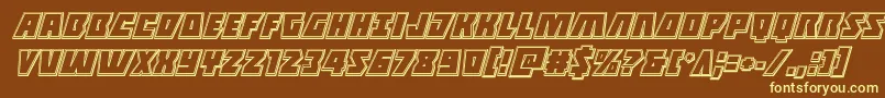 Halfshellheroengraveital-fontti – keltaiset fontit ruskealla taustalla