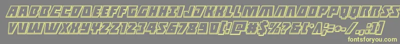 Шрифт Halfshellheroengraveital – жёлтые шрифты на сером фоне