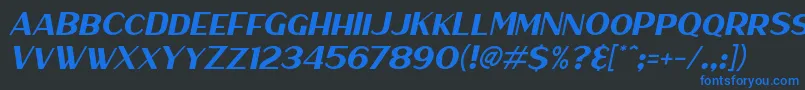 HaarlemSansItalic Font – Blue Fonts on Black Background