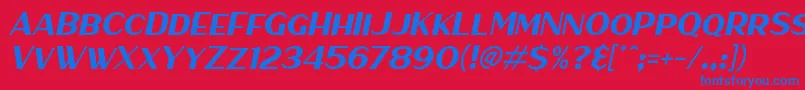 HaarlemSansItalic Font – Blue Fonts on Red Background