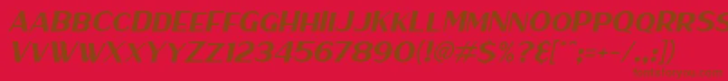 HaarlemSansItalic Font – Brown Fonts on Red Background