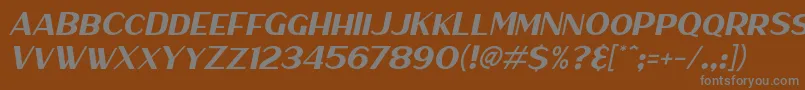 HaarlemSansItalic Font – Gray Fonts on Brown Background