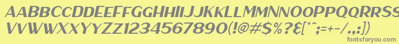 HaarlemSansItalic Font – Gray Fonts on Yellow Background