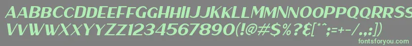 HaarlemSansItalic Font – Green Fonts on Gray Background