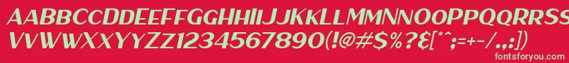 HaarlemSansItalic Font – Green Fonts on Red Background
