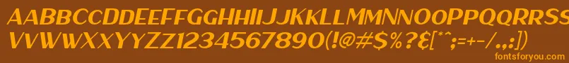 HaarlemSansItalic Font – Orange Fonts on Brown Background