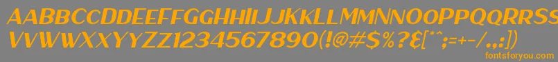 HaarlemSansItalic Font – Orange Fonts on Gray Background
