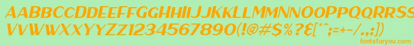 HaarlemSansItalic Font – Orange Fonts on Green Background