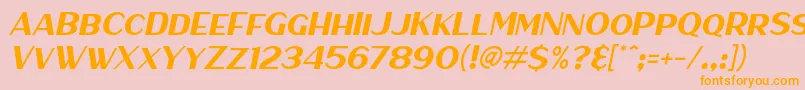 HaarlemSansItalic Font – Orange Fonts on Pink Background