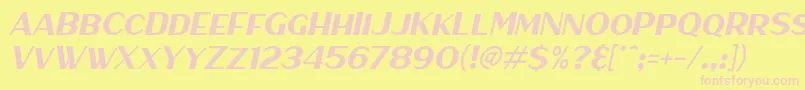 HaarlemSansItalic Font – Pink Fonts on Yellow Background
