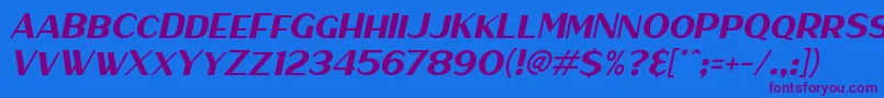HaarlemSansItalic Font – Purple Fonts on Blue Background