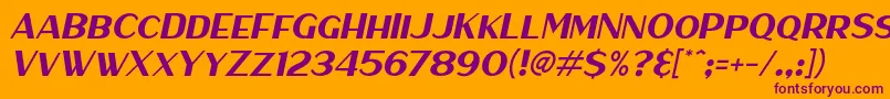 HaarlemSansItalic Font – Purple Fonts on Orange Background