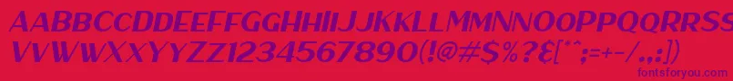 HaarlemSansItalic Font – Purple Fonts on Red Background