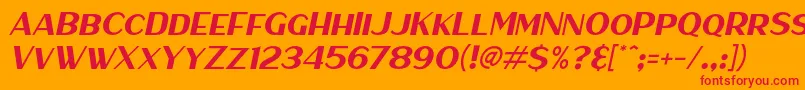 HaarlemSansItalic Font – Red Fonts on Orange Background