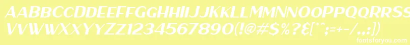 HaarlemSansItalic Font – White Fonts on Yellow Background