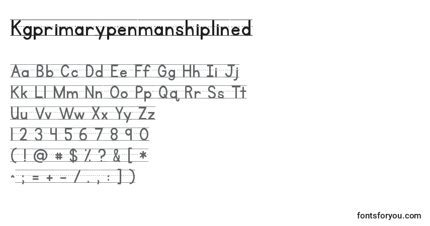 Kgprimarypenmanshiplined-fontti – aakkoset, numerot, erikoismerkit