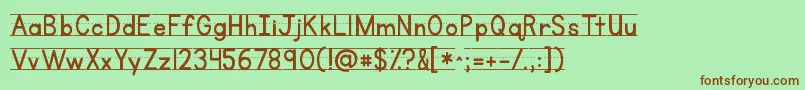 Kgprimarypenmanshiplined Font – Brown Fonts on Green Background