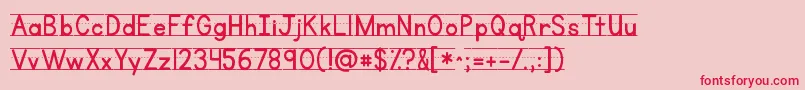 Kgprimarypenmanshiplined Font – Red Fonts on Pink Background