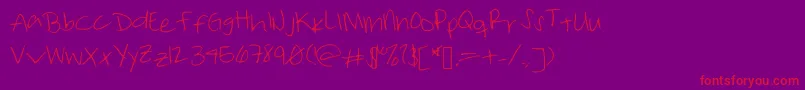 Takemetuesday Font – Red Fonts on Purple Background