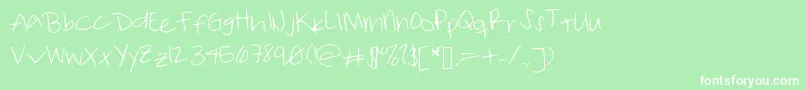 フォントTakemetuesday – 緑の背景に白い文字