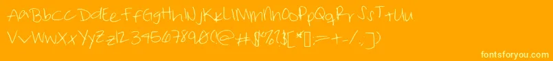 Takemetuesday Font – Yellow Fonts on Orange Background