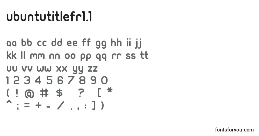 Czcionka UbuntuTitleFr1.1 – alfabet, cyfry, specjalne znaki