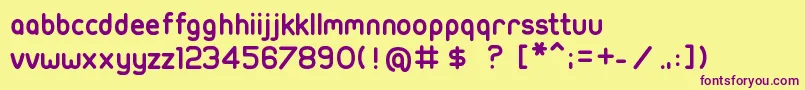 UbuntuTitleFr1.1 Font – Purple Fonts on Yellow Background