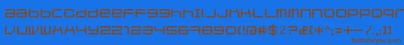 Jethosepixel-Schriftart – Braune Schriften auf blauem Hintergrund