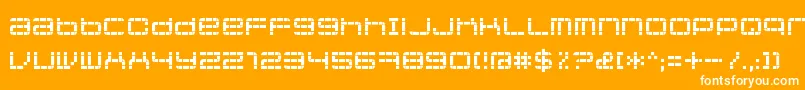 Jethosepixel-Schriftart – Weiße Schriften auf orangefarbenem Hintergrund