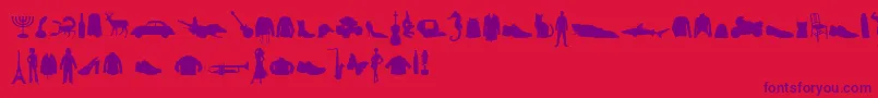 MixedSilhouettesFreeVol2 Font – Purple Fonts on Red Background