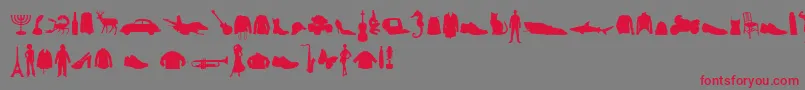 フォントMixedSilhouettesFreeVol2 – 赤い文字の灰色の背景