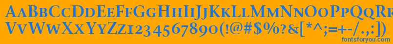 StoneSerifSemScItcTtSemi Font – Blue Fonts on Orange Background