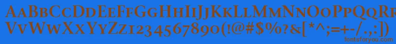 StoneSerifSemScItcTtSemi Font – Brown Fonts on Blue Background