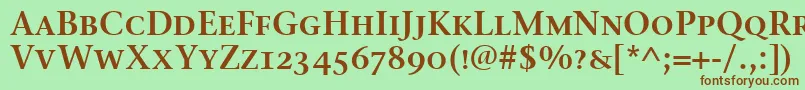 StoneSerifSemScItcTtSemi-fontti – ruskeat fontit vihreällä taustalla