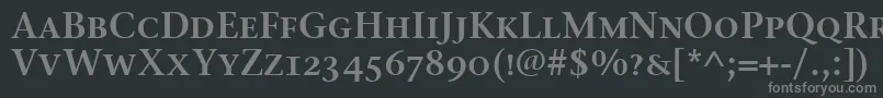 StoneSerifSemScItcTtSemi-fontti – harmaat kirjasimet mustalla taustalla
