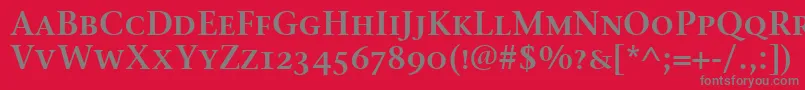 StoneSerifSemScItcTtSemi Font – Gray Fonts on Red Background