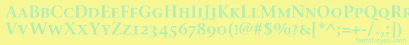 StoneSerifSemScItcTtSemi Font – Green Fonts on Yellow Background