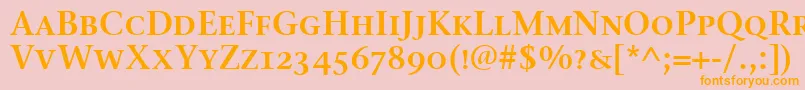 StoneSerifSemScItcTtSemi Font – Orange Fonts on Pink Background