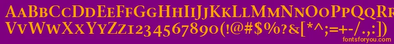 StoneSerifSemScItcTtSemi Font – Orange Fonts on Purple Background