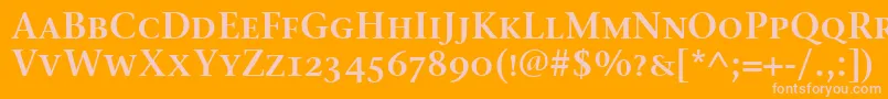 StoneSerifSemScItcTtSemi-fontti – vaaleanpunaiset fontit oranssilla taustalla