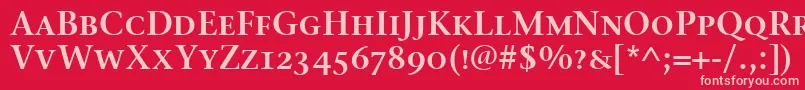 StoneSerifSemScItcTtSemi Font – Pink Fonts on Red Background