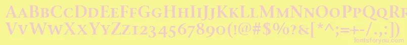 StoneSerifSemScItcTtSemi-fontti – vaaleanpunaiset fontit keltaisella taustalla