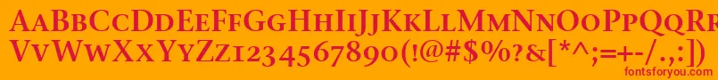 StoneSerifSemScItcTtSemi Font – Red Fonts on Orange Background