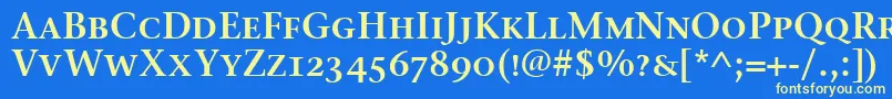 StoneSerifSemScItcTtSemi Font – Yellow Fonts on Blue Background