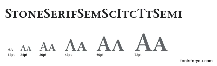 StoneSerifSemScItcTtSemi Font Sizes