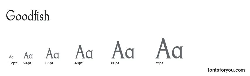 Goodfish Font Sizes